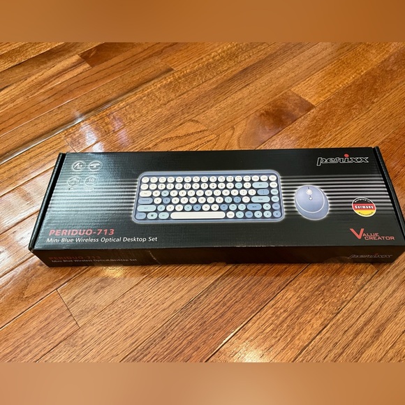 Perixx PERIDUO-713BL Wireless Mini Keyboard and Mouse Combo, Pastel Blue - Picture 9 of 9